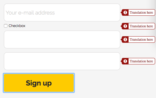 Form validation errors Form validation errors