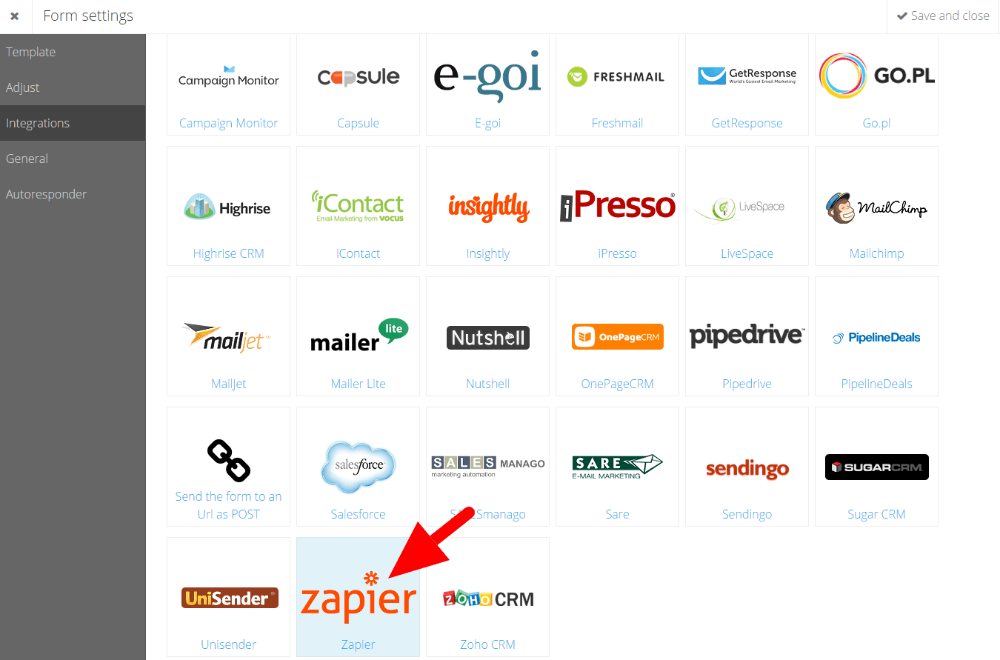 Zapier integration Zapier integration