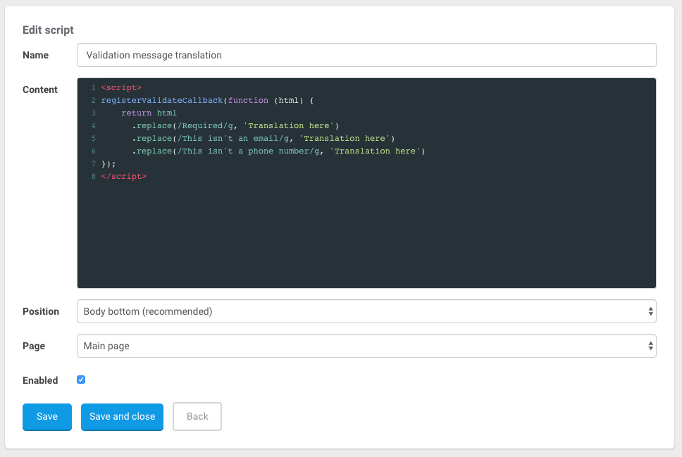 Form validation errors Form validation errors