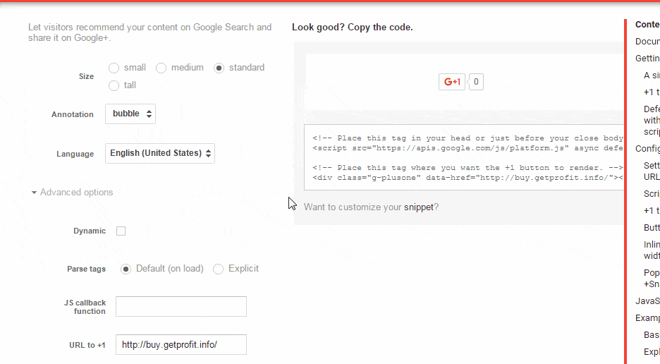 Google + button Google + button