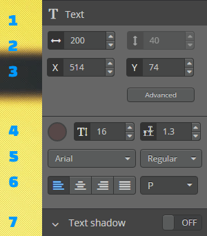 Text options Text options