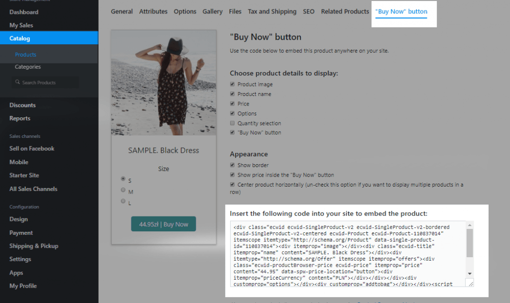 Ecwid integration Ecwid integration