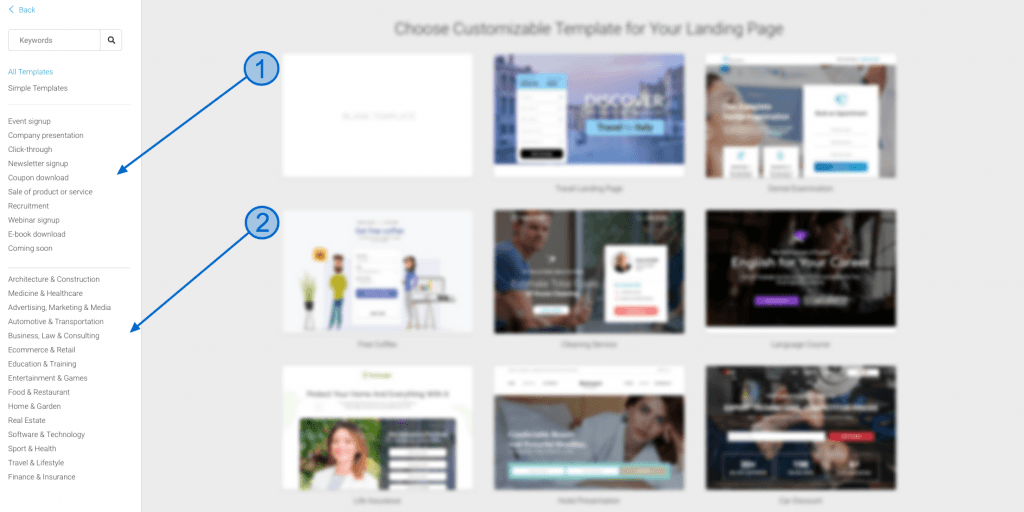 landing page templates