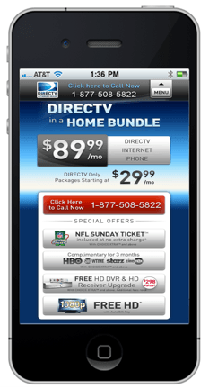 mobile landing page click to call