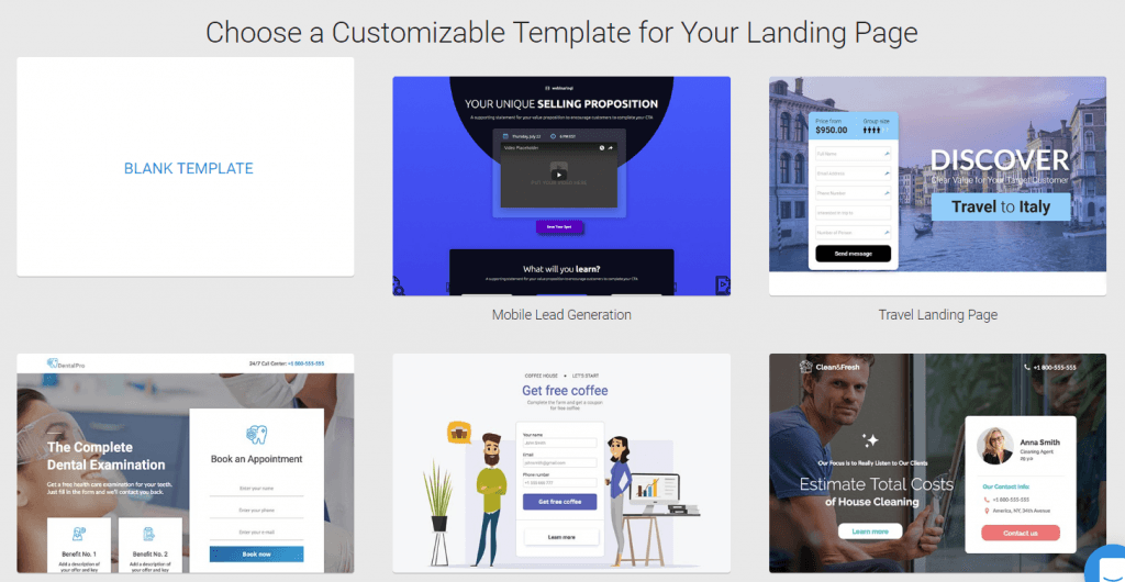 Customizable Templates for Your Landing OPage