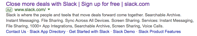 Slack google advertisement ROI