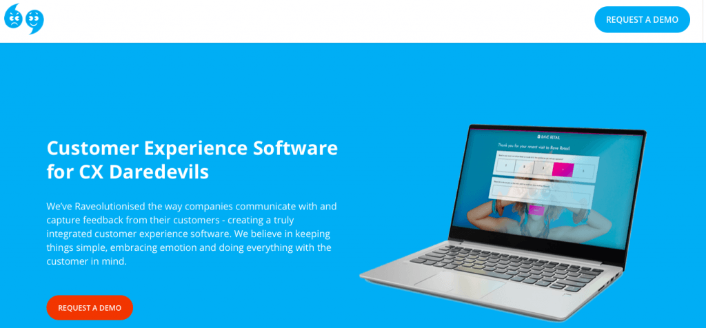 Rand and Rave - customer experience software landing page