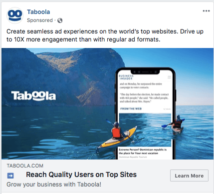 Taboola facebook advertisement