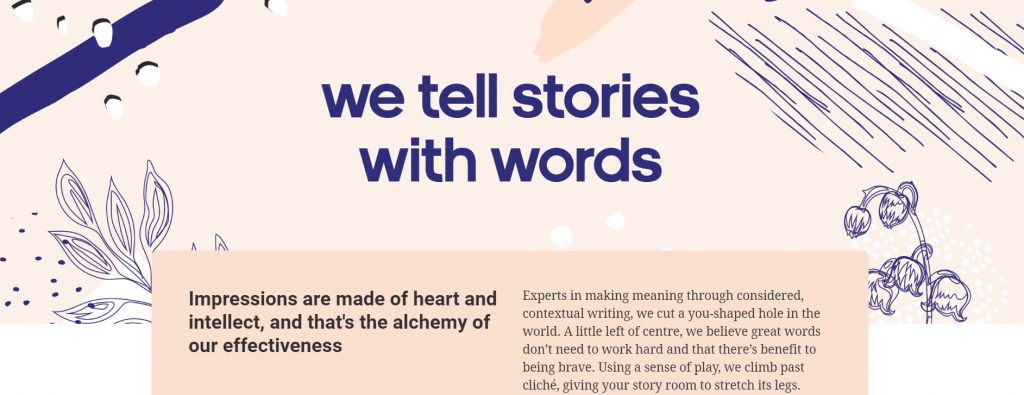 Storytelling landing page image