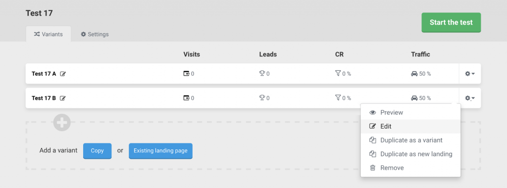 Landingi Tests