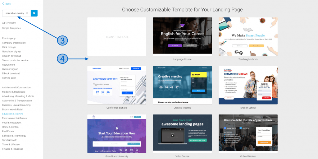 landing page templates